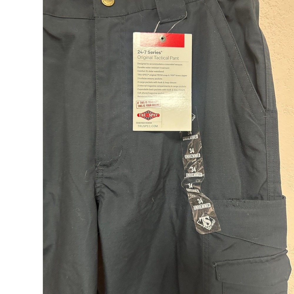 Tru-Spec Mens 24-7 Series Original Tactical Pants Navy Cargo Ripstop‎ 34 NWT - Picture 2 of 4